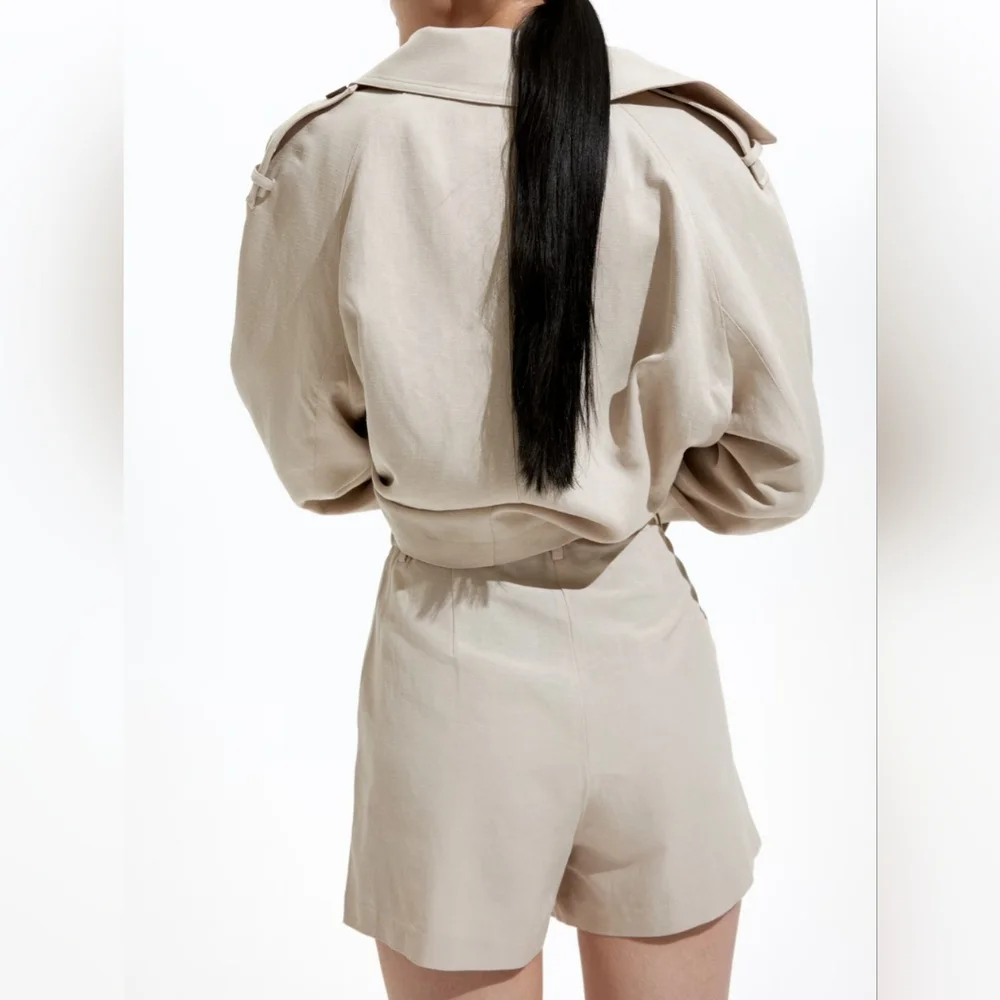 NWT H&M Linen-Blend Shorts Size 6 - Picture 3 of 10